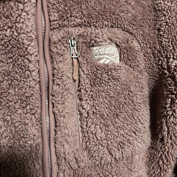 Reebok Teddy Bear Hoodie | Soft Fleece Zip Front | Size Large - Picture 4 of 7